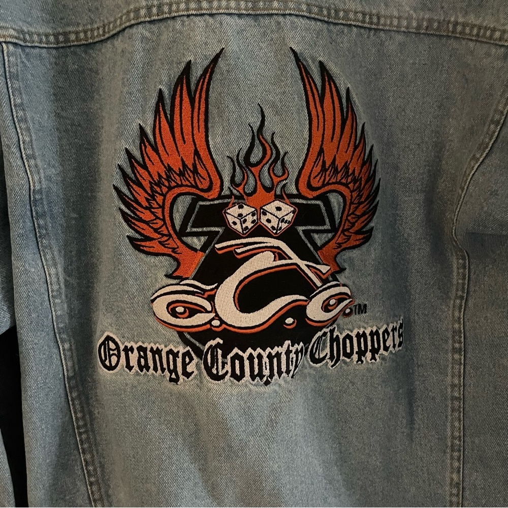 Vintage Authentic Original Orange County Choppers Denim Embroidered Jean Jacket - Picture 9 of 17